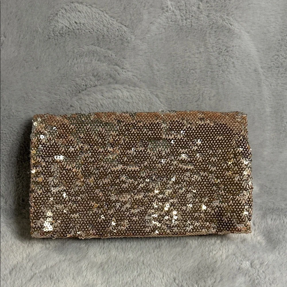 Sequined Trifold Clutch Bag